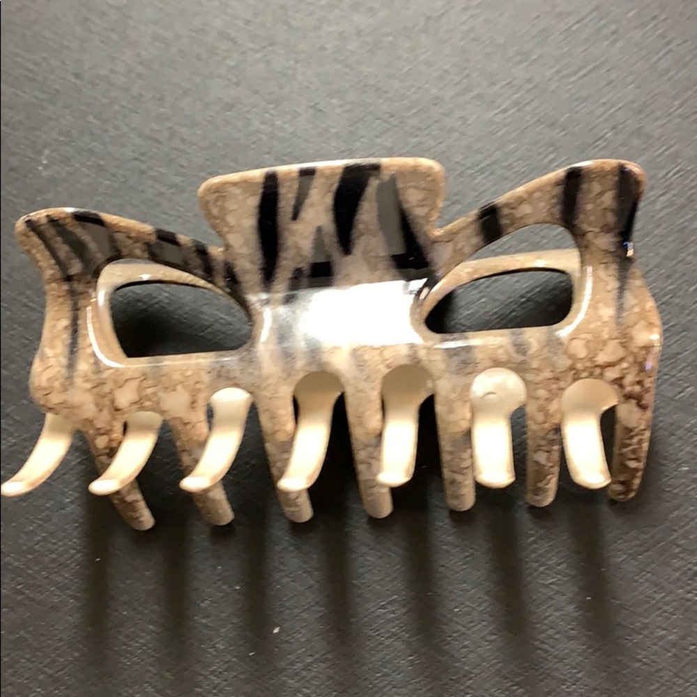 Claw Hair Clip Clamp 3.5” SilverBrown Gray & Black